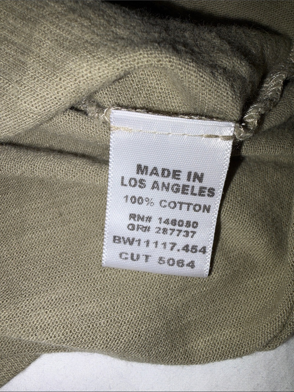 Buck Mason Olive Green V-Neck Short Sleeve Tee - Picture 3 of 3